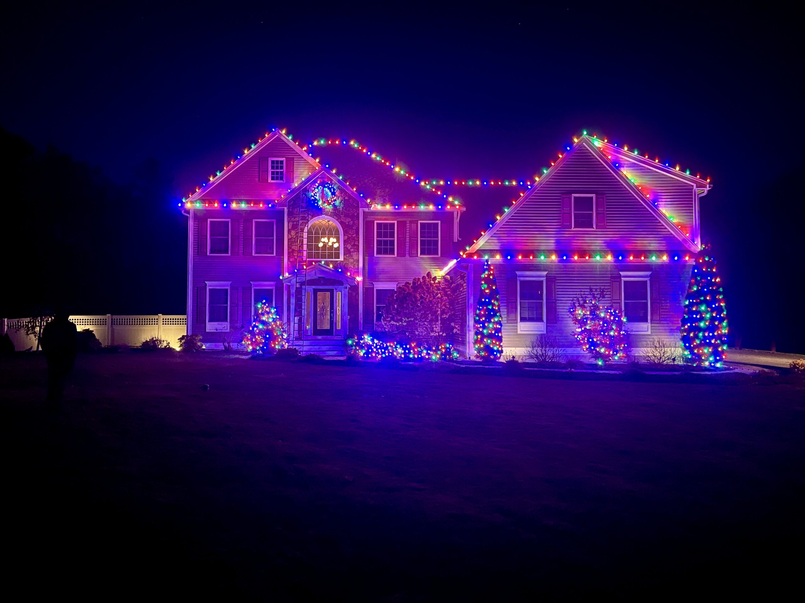 Colorful holiday lighting services Andover, North Andover, Tewksbury, and more!